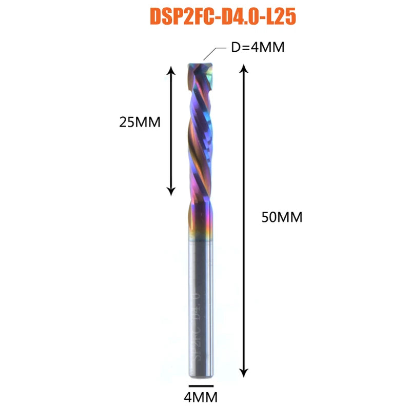 1PC Woodwork Milling Cutter up & down Cut 2 Flutes Spiral Carbide Milling Tool CNC Router Compression Wood End Mill Cutter Bits