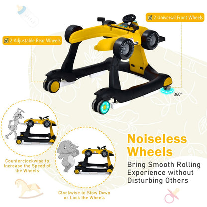 4-In-1 Baby Push Walker with Adjustable Height and Speed