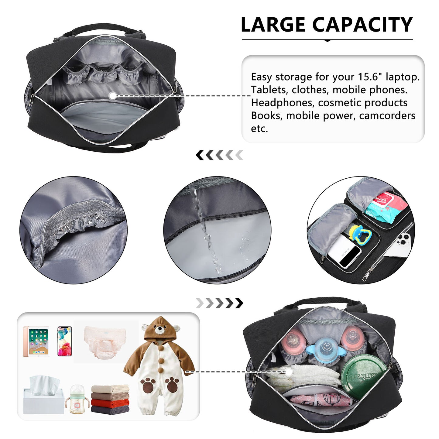 🔥 Large Mummy Changing Shoulder Travel Bag Hospital Baby Nappy Tote Handbag