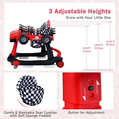 4-In-1 Baby Push Walker with Adjustable Height and Speed