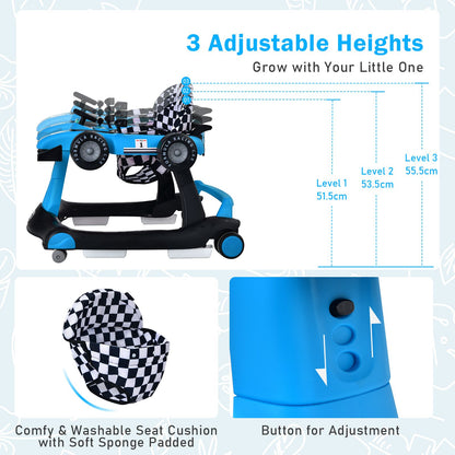 4-In-1 Baby Push Walker with Adjustable Height and Speed