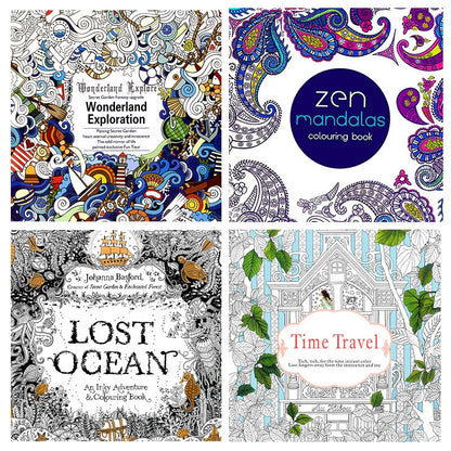 24 Page Coloring Book Enchanted Forest Mandalas Animal Kids Adult Kids Coloring Books for Adults Drawing Colouring Book 18X18 Cm