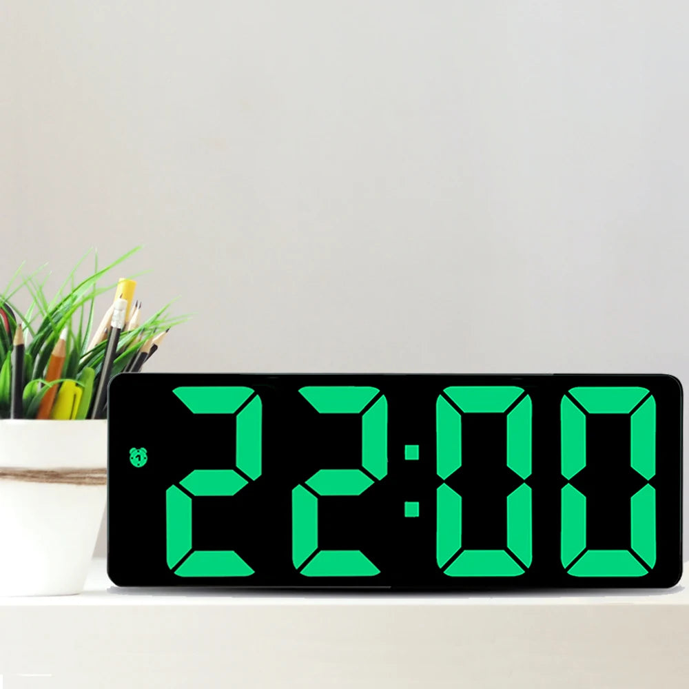 Digital Alarm Clock LED Screen Electronic Clock Large Number Display Clocks Digital Table Clocks with Voice Control Function
