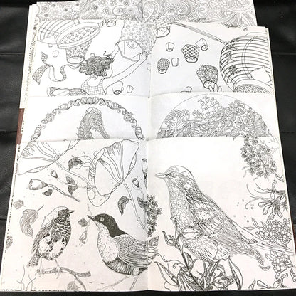 24 Page Coloring Book Enchanted Forest Mandalas Animal Kids Adult Kids Coloring Books for Adults Drawing Colouring Book 18X18 Cm