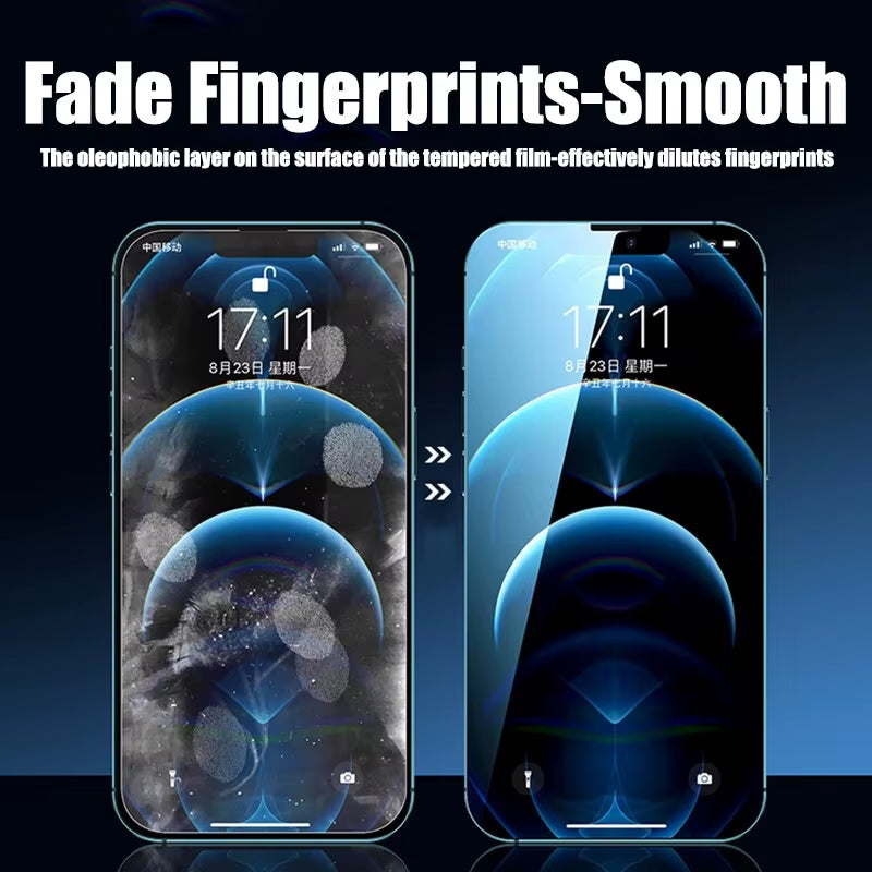4PCS Tempered Glass for  11 12 13 14 15 Pro XR X XS Max Screen Protector on for  12 13 Mini 7 8 6 plus SE Glass