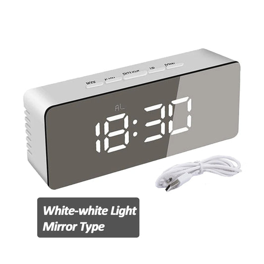 Digital Alarm Clock LED Screen Electronic Clock Large Number Display Clocks Digital Table Clocks with Voice Control Function