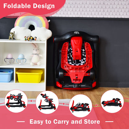 4-In-1 Baby Push Walker with Adjustable Height and Speed