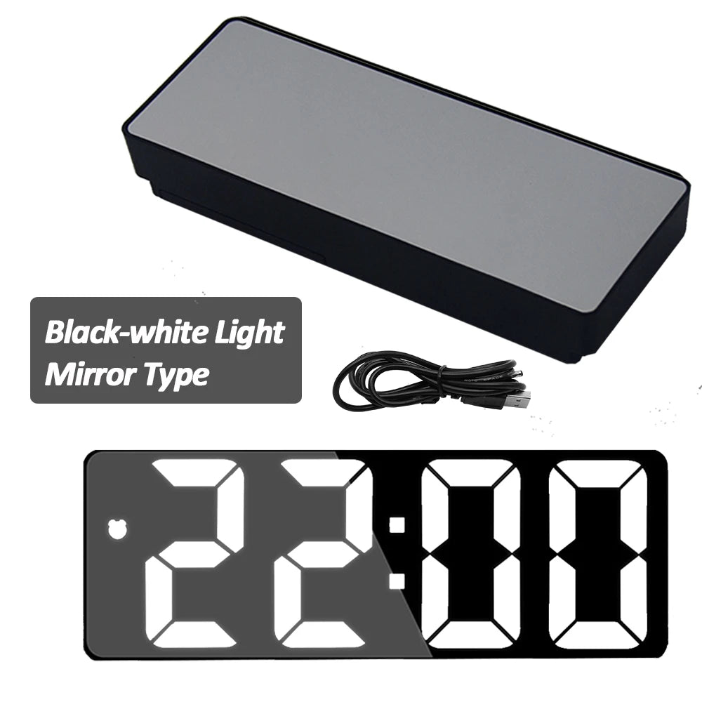 Digital Alarm Clock LED Screen Electronic Clock Large Number Display Clocks Digital Table Clocks with Voice Control Function