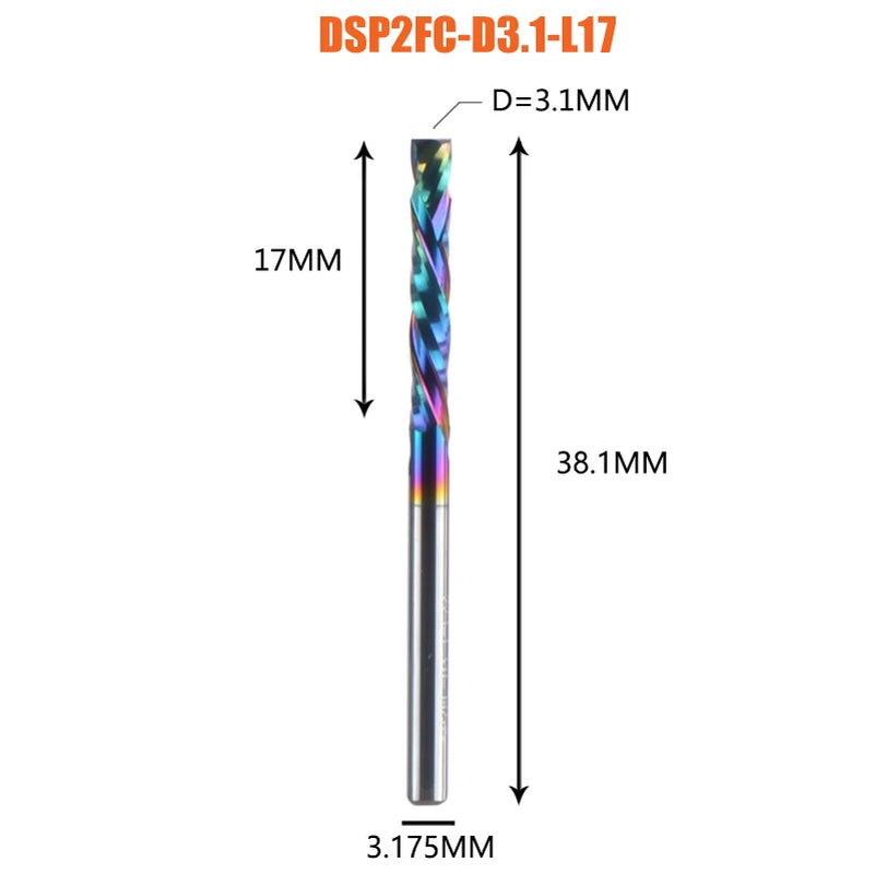 1PC Woodwork Milling Cutter up & down Cut 2 Flutes Spiral Carbide Milling Tool CNC Router Compression Wood End Mill Cutter Bits