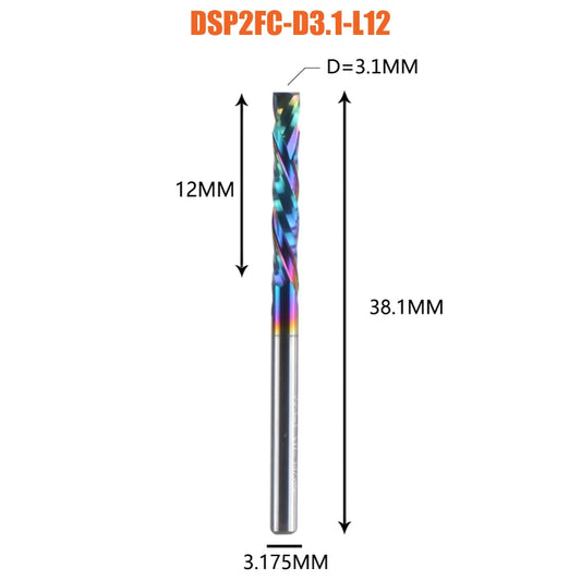 1PC Woodwork Milling Cutter up & down Cut 2 Flutes Spiral Carbide Milling Tool CNC Router Compression Wood End Mill Cutter Bits