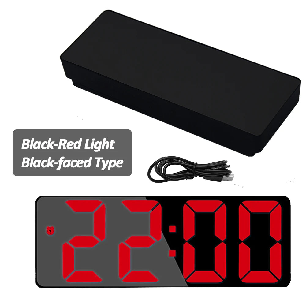 Digital Alarm Clock LED Screen Electronic Clock Large Number Display Clocks Digital Table Clocks with Voice Control Function