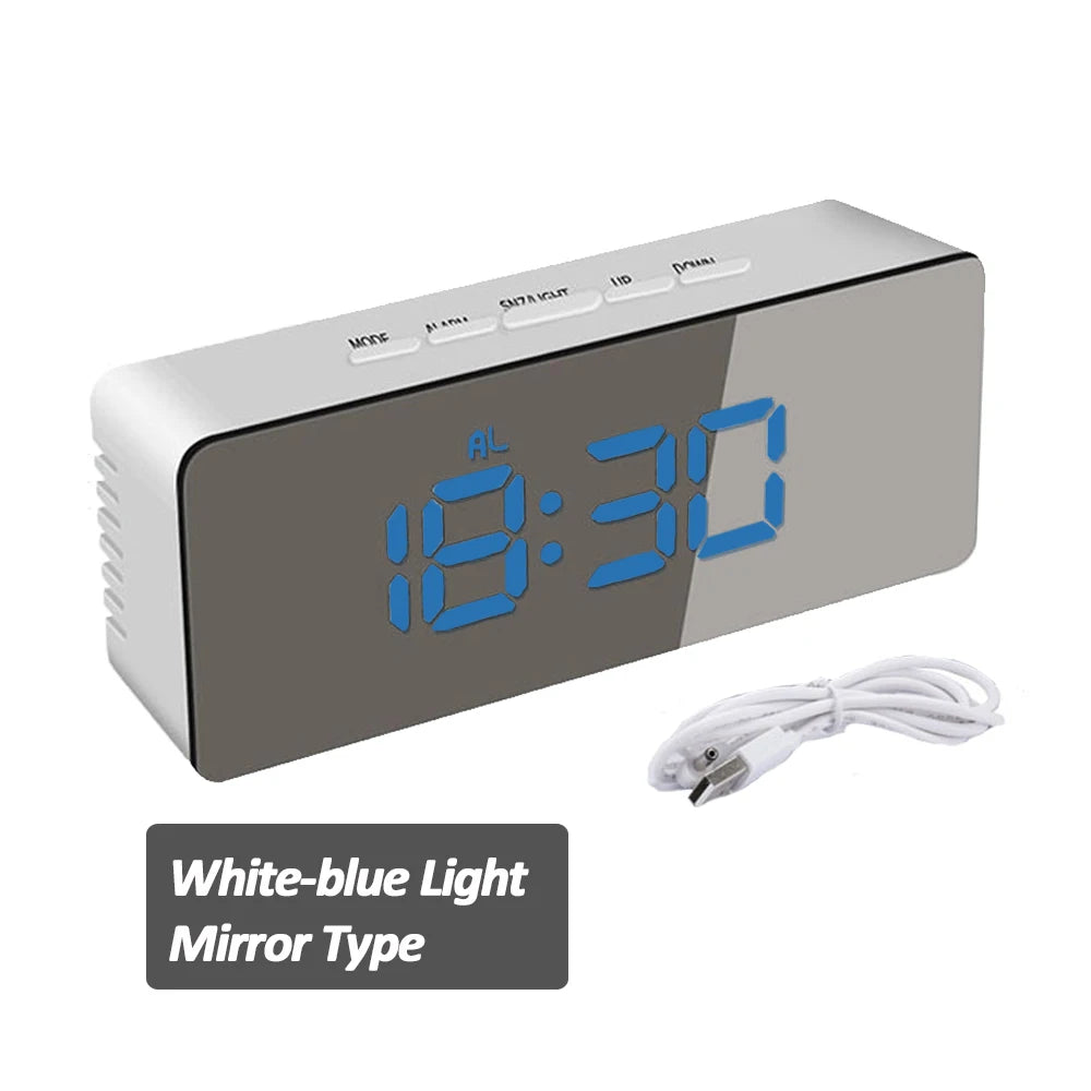 Digital Alarm Clock LED Screen Electronic Clock Large Number Display Clocks Digital Table Clocks with Voice Control Function