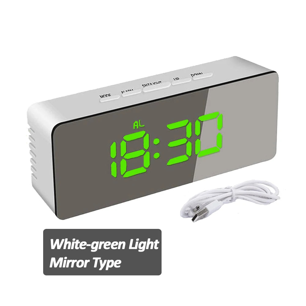 Digital Alarm Clock LED Screen Electronic Clock Large Number Display Clocks Digital Table Clocks with Voice Control Function