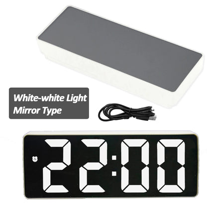 Digital Alarm Clock LED Screen Electronic Clock Large Number Display Clocks Digital Table Clocks with Voice Control Function