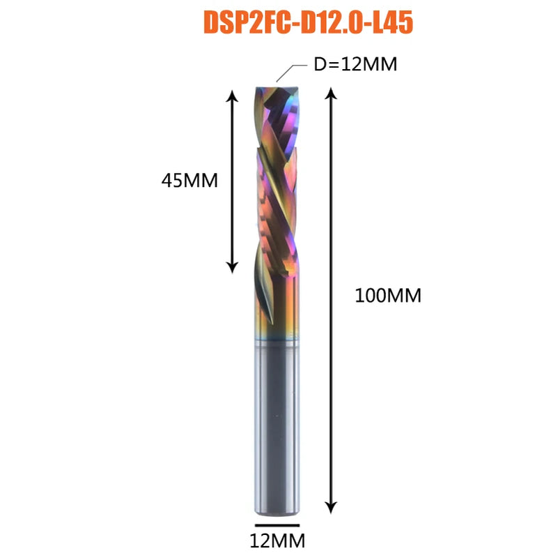 1PC Woodwork Milling Cutter up & down Cut 2 Flutes Spiral Carbide Milling Tool CNC Router Compression Wood End Mill Cutter Bits