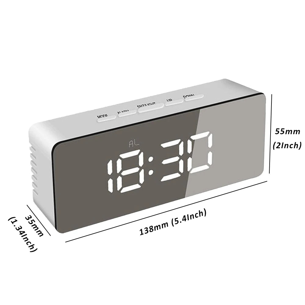 Digital Alarm Clock LED Screen Electronic Clock Large Number Display Clocks Digital Table Clocks with Voice Control Function