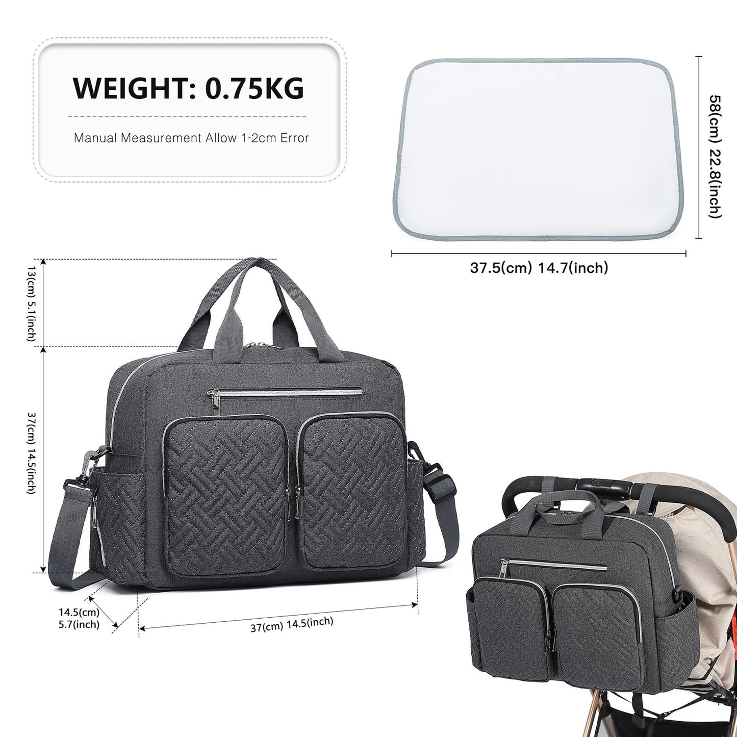 🔥 Large Mummy Changing Shoulder Travel Bag Hospital Baby Nappy Tote Handbag