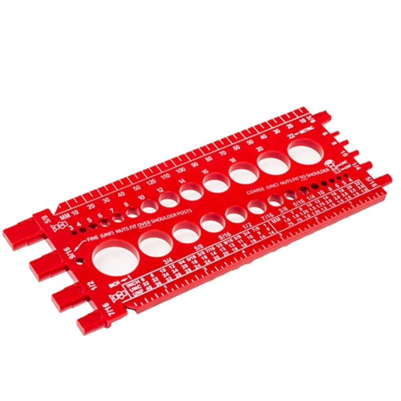 Portable Durable Nut and Drill Bit Thread Checker Screws Measuring Imperials Tool Standard Metric Male Female Gauge Tester