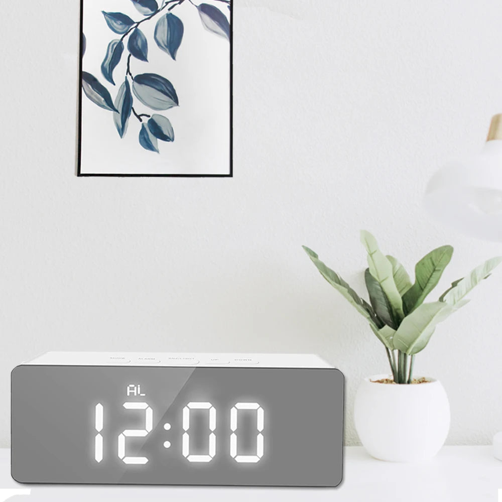 Digital Alarm Clock LED Screen Electronic Clock Large Number Display Clocks Digital Table Clocks with Voice Control Function