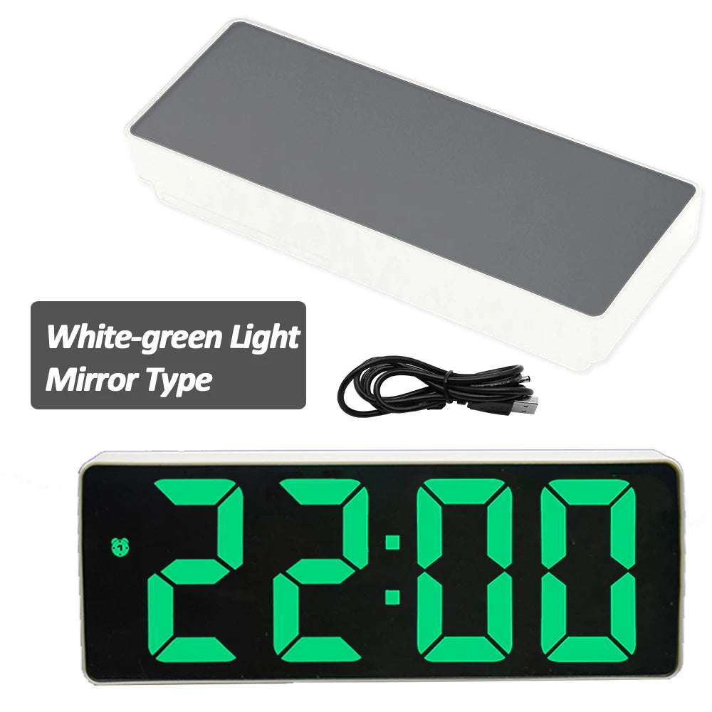 Digital Alarm Clock LED Screen Electronic Clock Large Number Display Clocks Digital Table Clocks with Voice Control Function