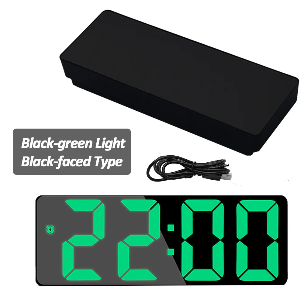 Digital Alarm Clock LED Screen Electronic Clock Large Number Display Clocks Digital Table Clocks with Voice Control Function