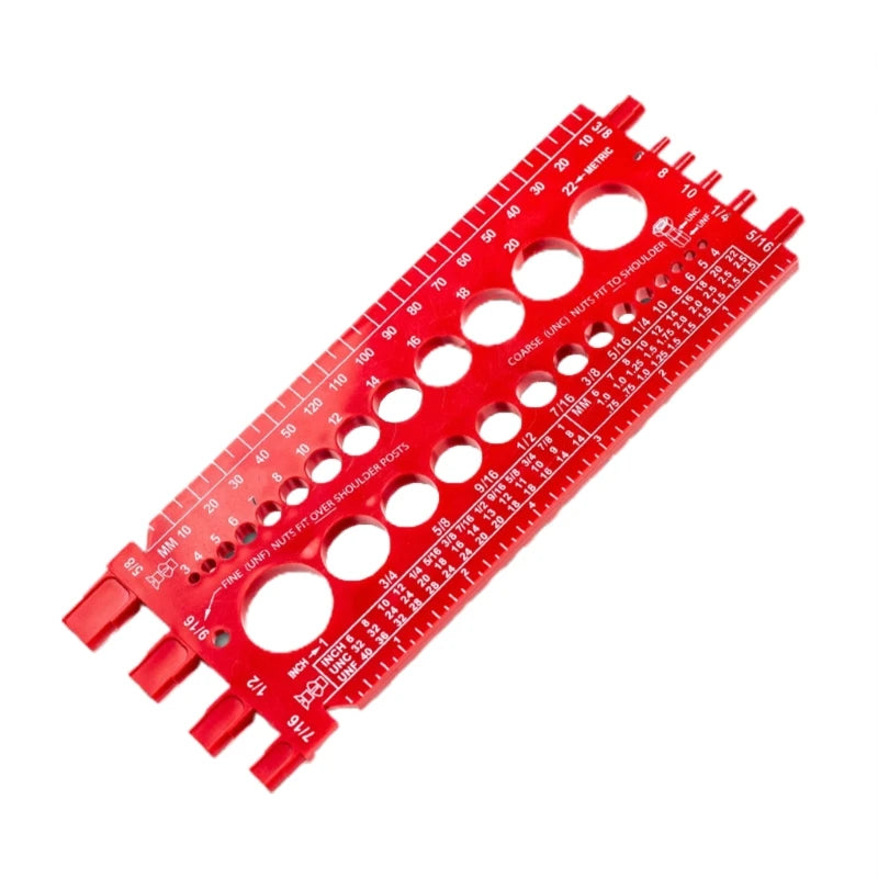 Portable Durable Nut and Drill Bit Thread Checker Screws Measuring Imperials Tool Standard Metric Male Female Gauge Tester