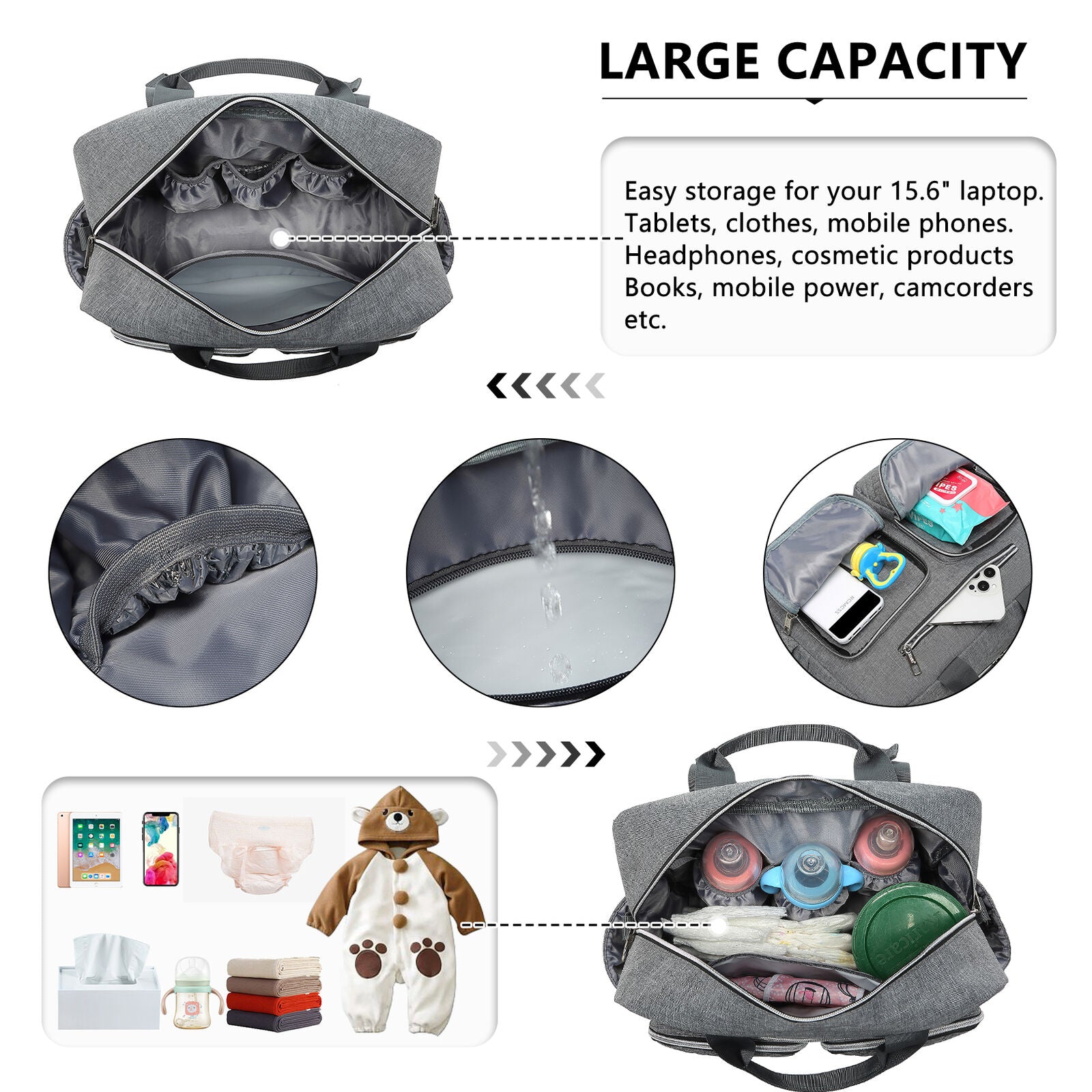 🔥 Large Mummy Changing Shoulder Travel Bag Hospital Baby Nappy Tote Handbag