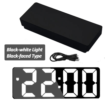 Digital Alarm Clock LED Screen Electronic Clock Large Number Display Clocks Digital Table Clocks with Voice Control Function