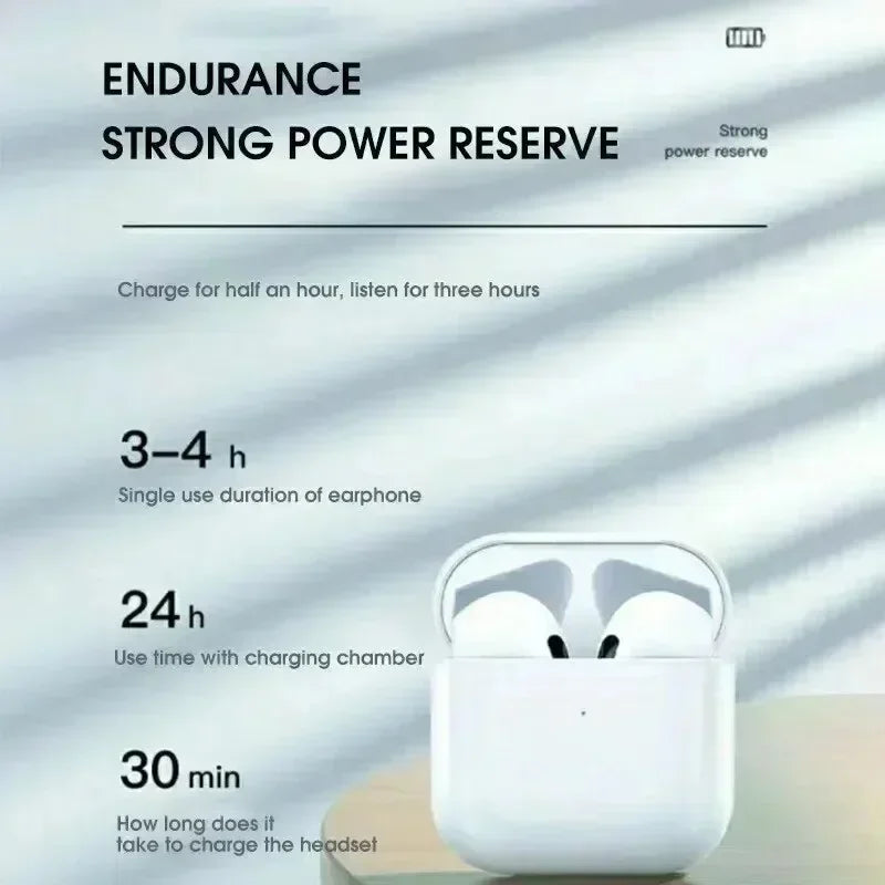 Pro 4 TWS Wireless Headphones Earphone Bluetooth Compatible 5.0 Waterproof Headset with Mic for Iphone Xiaomi Bluetooth Earbuds